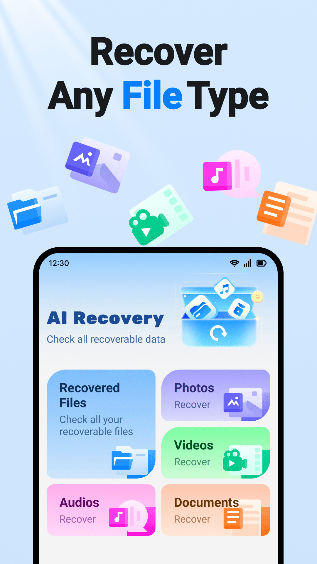 AI Recovery full file recovery interface